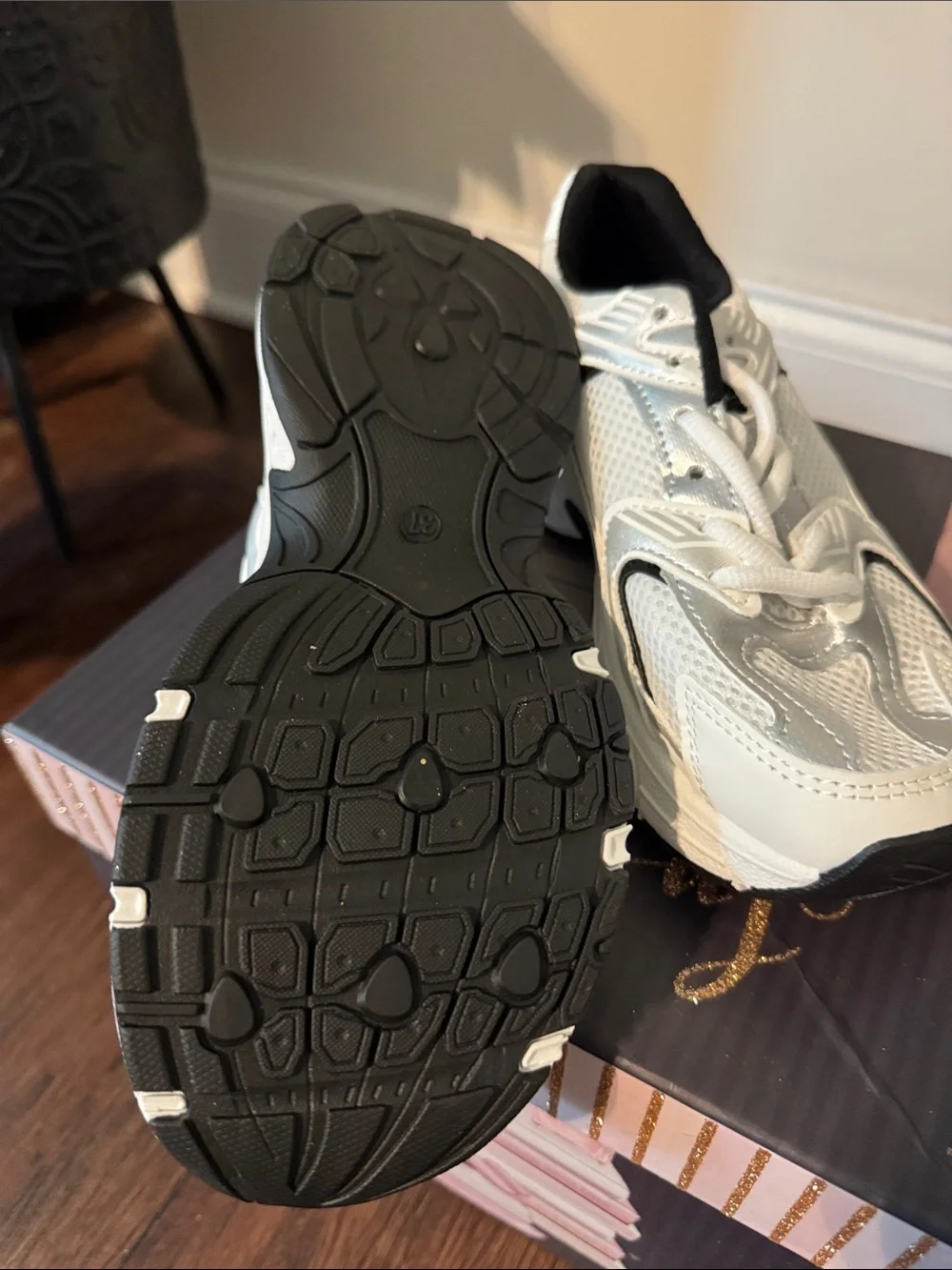 ME Makeover Essentials White and Gray Kids Sneakers
